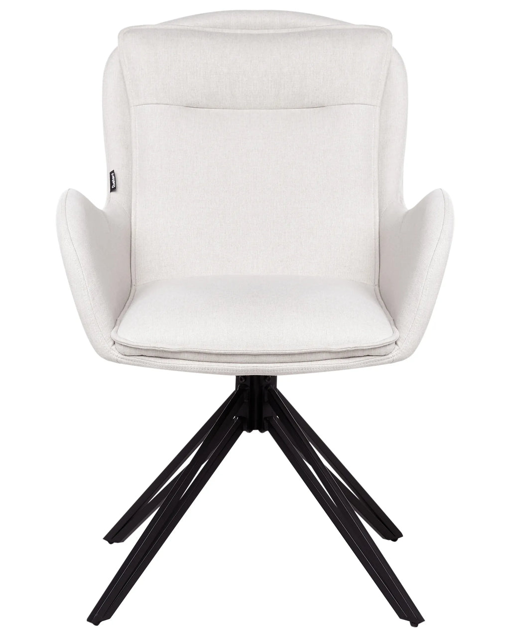 Set of 2 Dining Chairs Swivel AVELAR Fabric Light Beige
