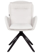 Set of 2 Dining Chairs Swivel AVELAR Fabric Light Beige