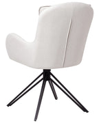 Set of 2 Dining Chairs Swivel AVELAR Fabric Light Beige