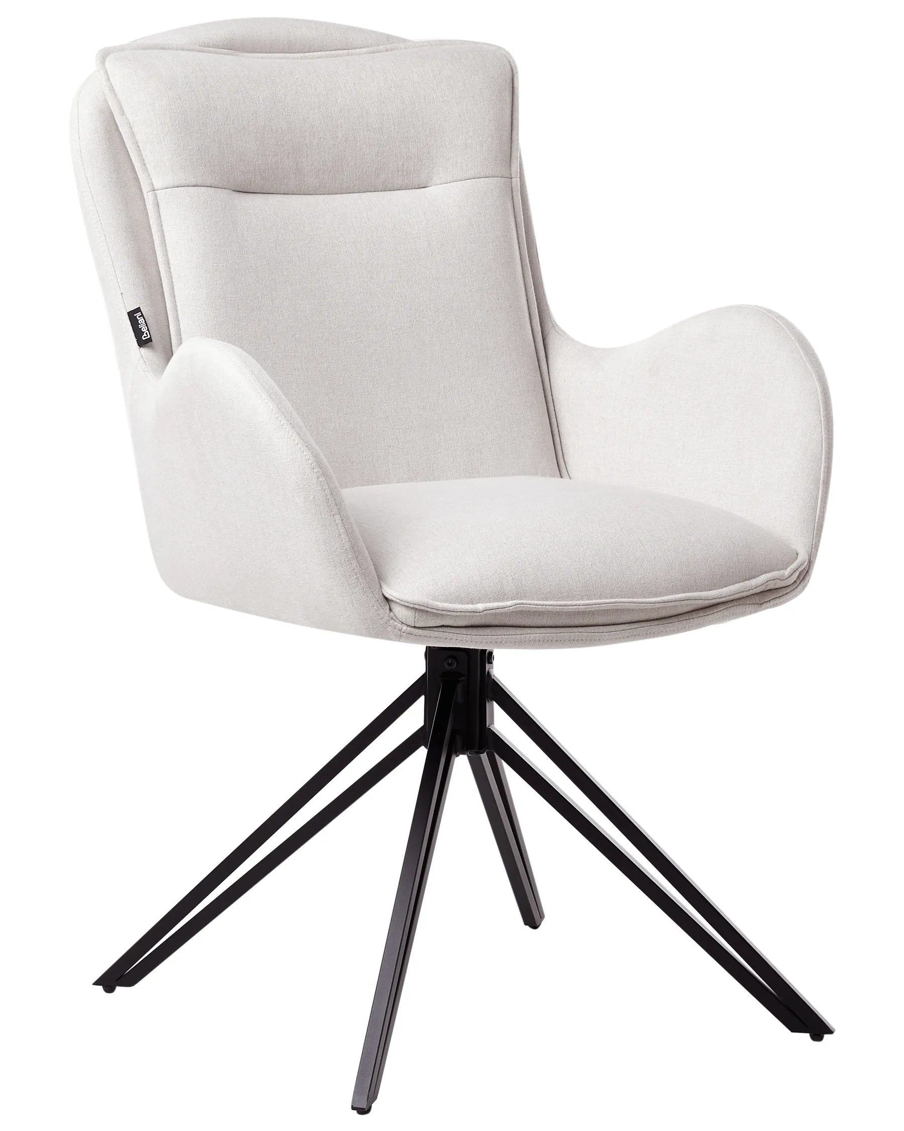 Set of 2 Dining Chairs Swivel AVELAR Fabric Light Beige