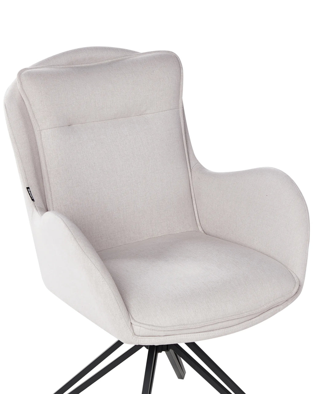 Set of 2 Dining Chairs Swivel AVELAR Fabric Light Beige