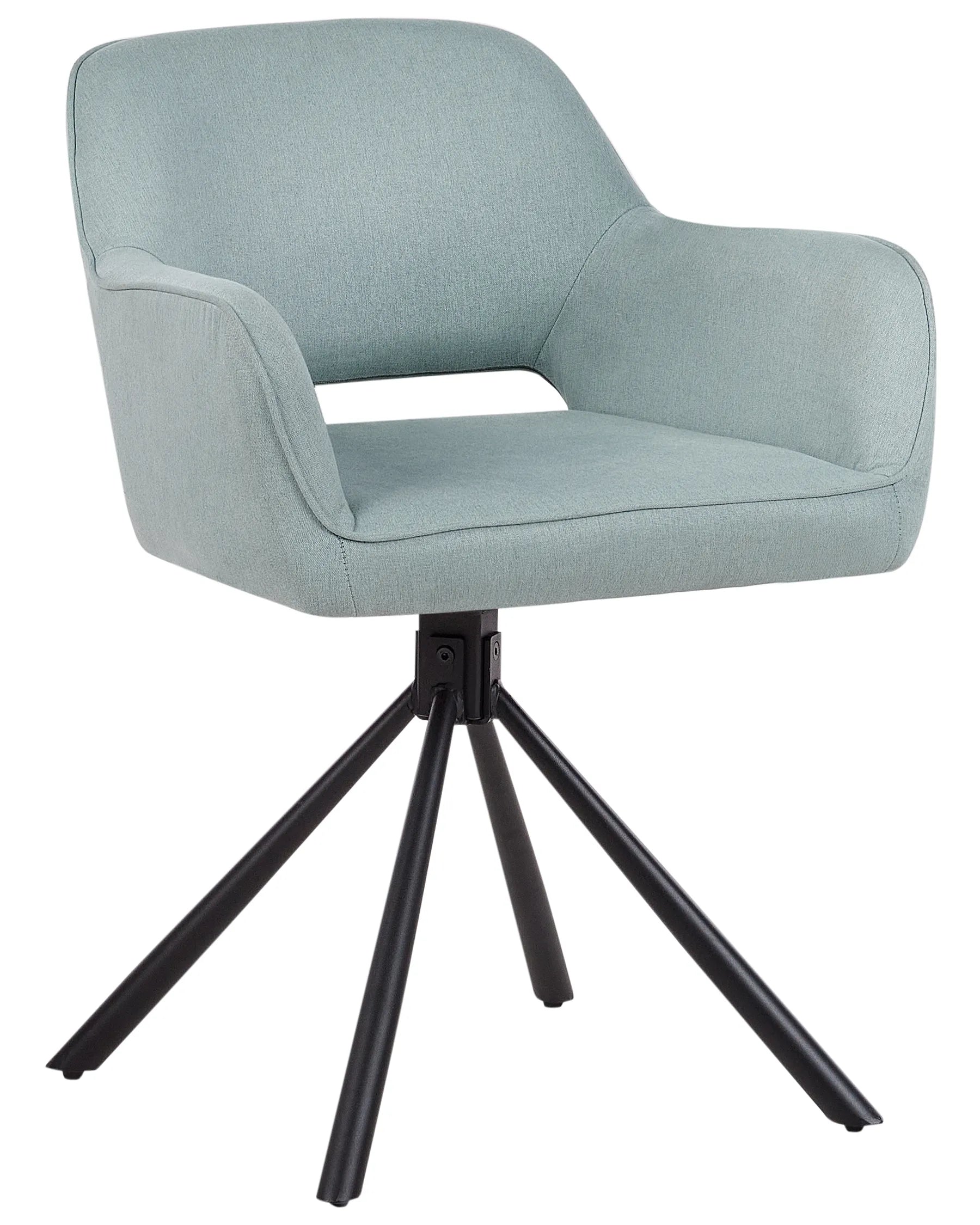 Set of 2 Dining Chairs Swivel LOURES Fabric Light Blue