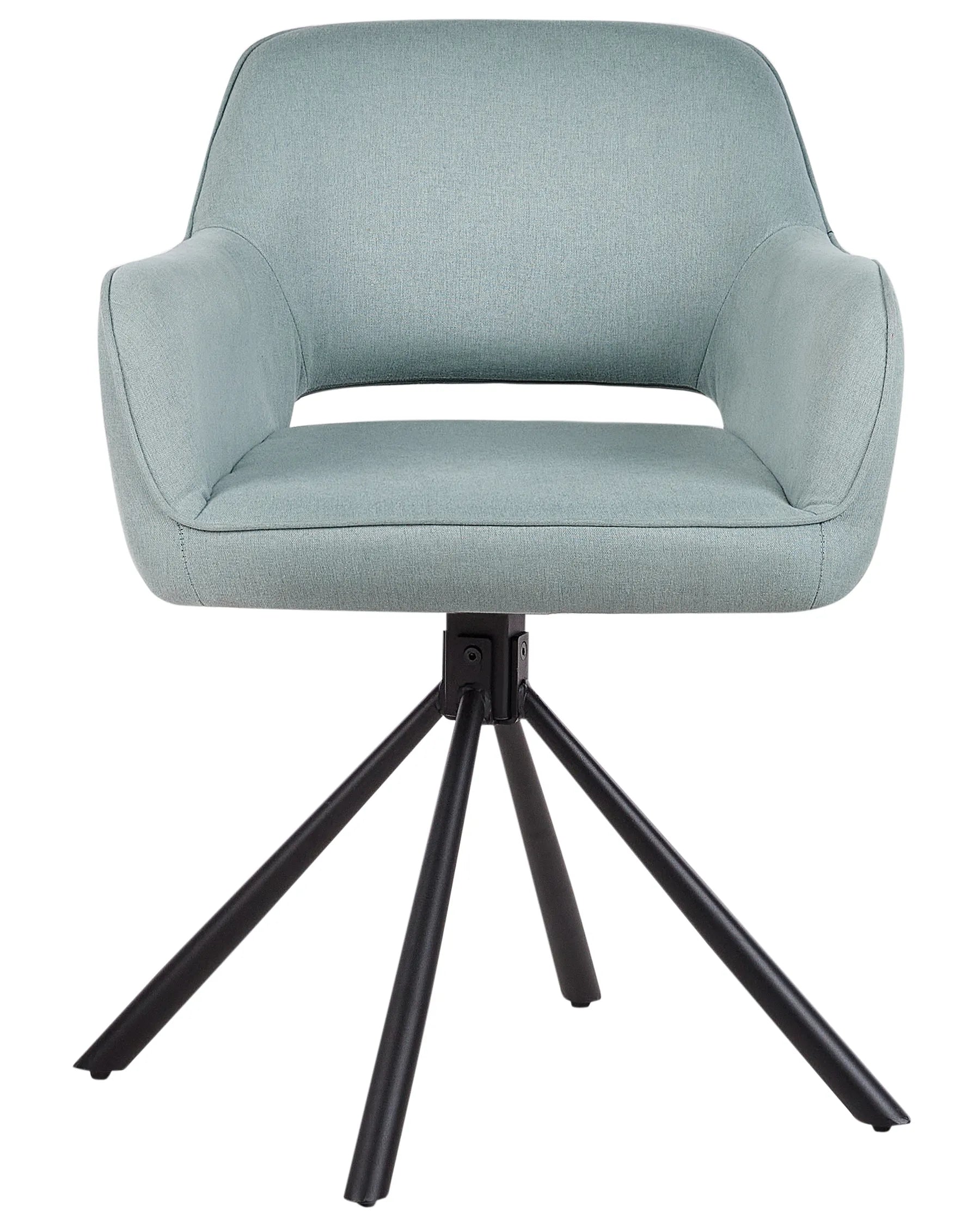 Set of 2 Dining Chairs Swivel LOURES Fabric Light Blue