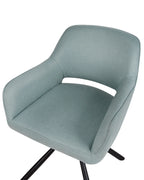 Set of 2 Dining Chairs Swivel LOURES Fabric Light Blue