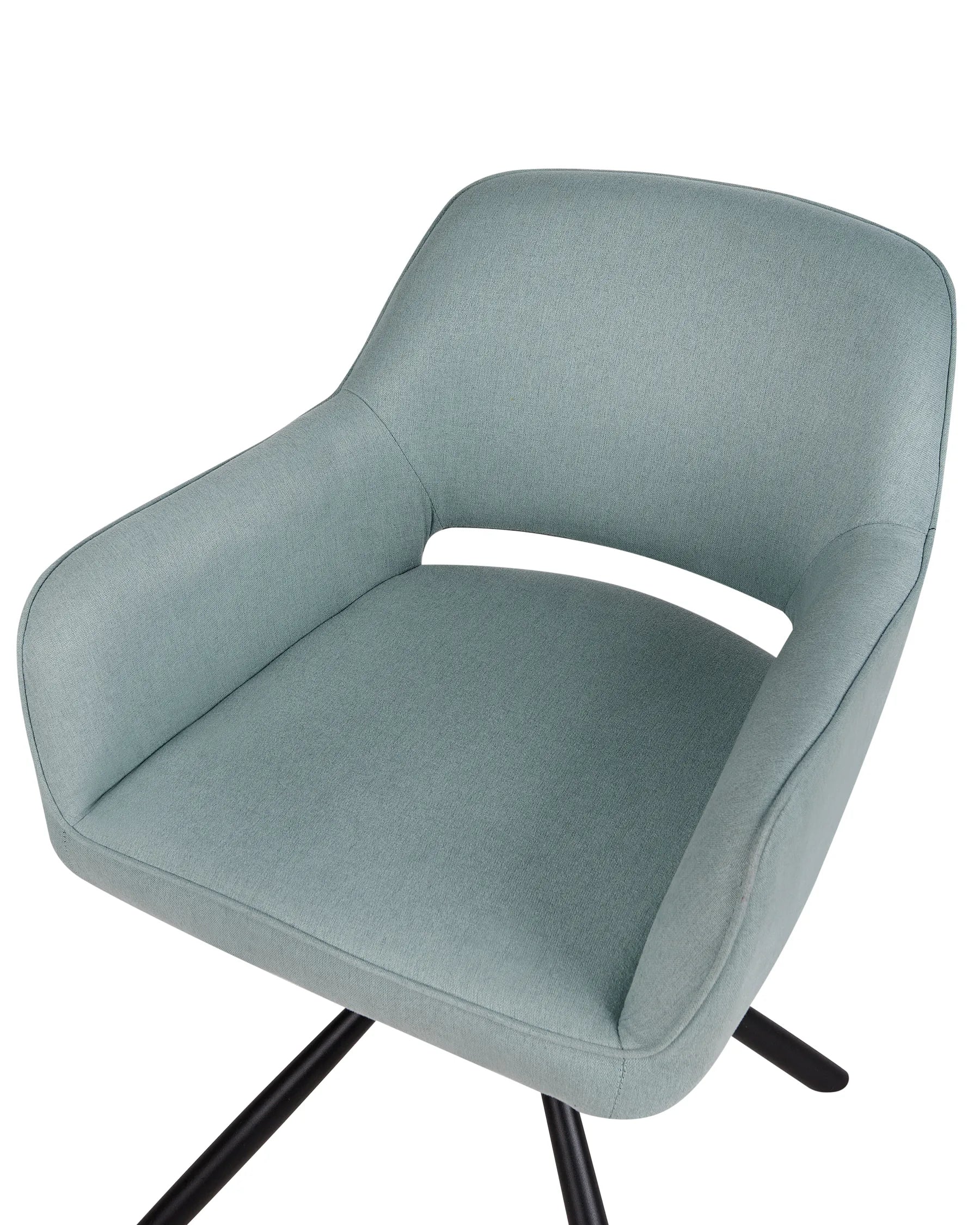 Set of 2 Dining Chairs Swivel LOURES Fabric Light Blue