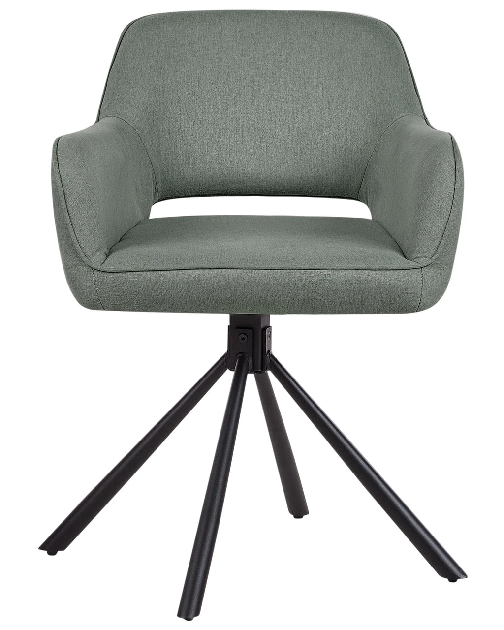 Set of 2 Dining Chairs Swivel LOURES Fabric Dark Green