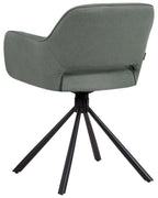 Set of 2 Dining Chairs Swivel LOURES Fabric Dark Green