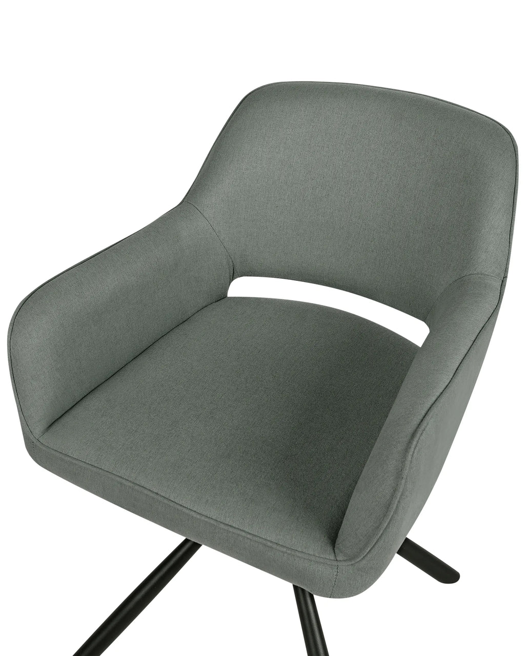 Set of 2 Dining Chairs Swivel LOURES Fabric Dark Green