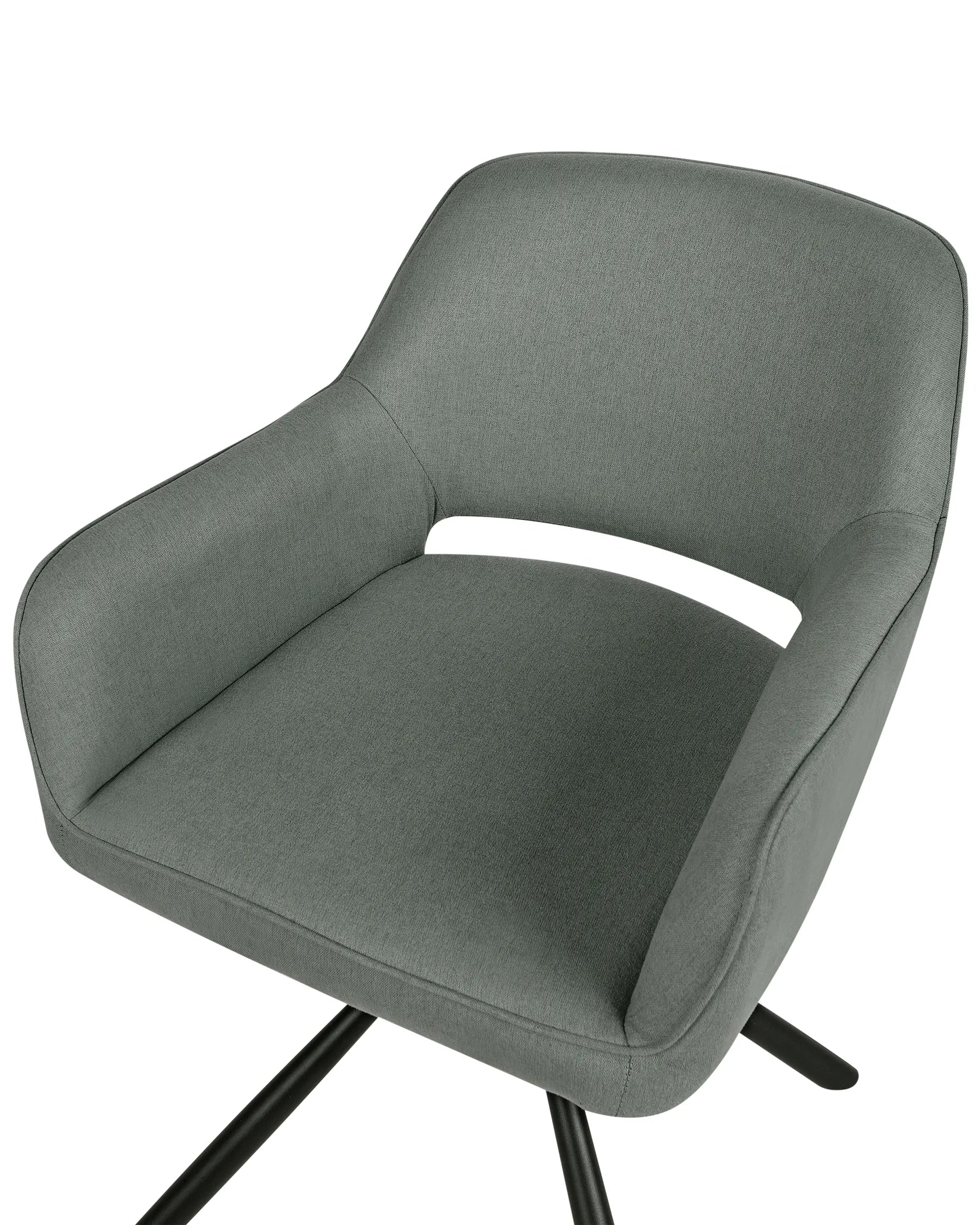 Set of 2 Dining Chairs Swivel LOURES Fabric Dark Green