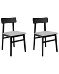 Set of 2 Dining Chairs STACY Wood Light Grey