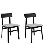Set of 2 Dining Chairs STACY Wood Light Grey