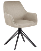 Set of 2 Dining Chairs Swivel JODAR Fabric Taupe