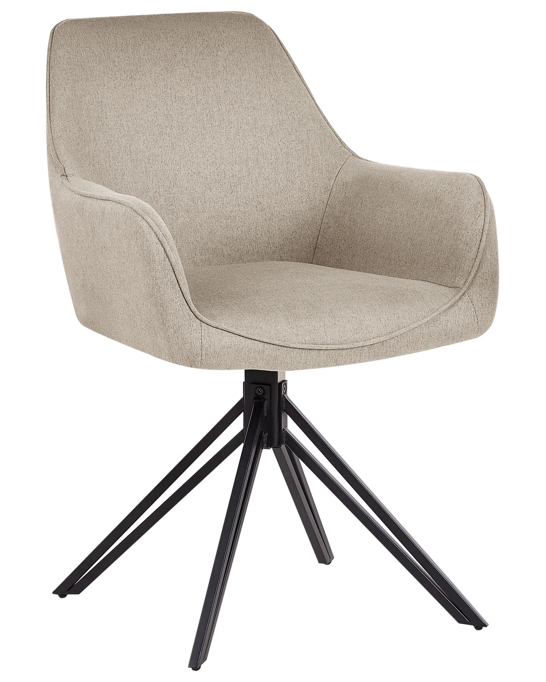 Set of 2 Dining Chairs Swivel JODAR Fabric Taupe