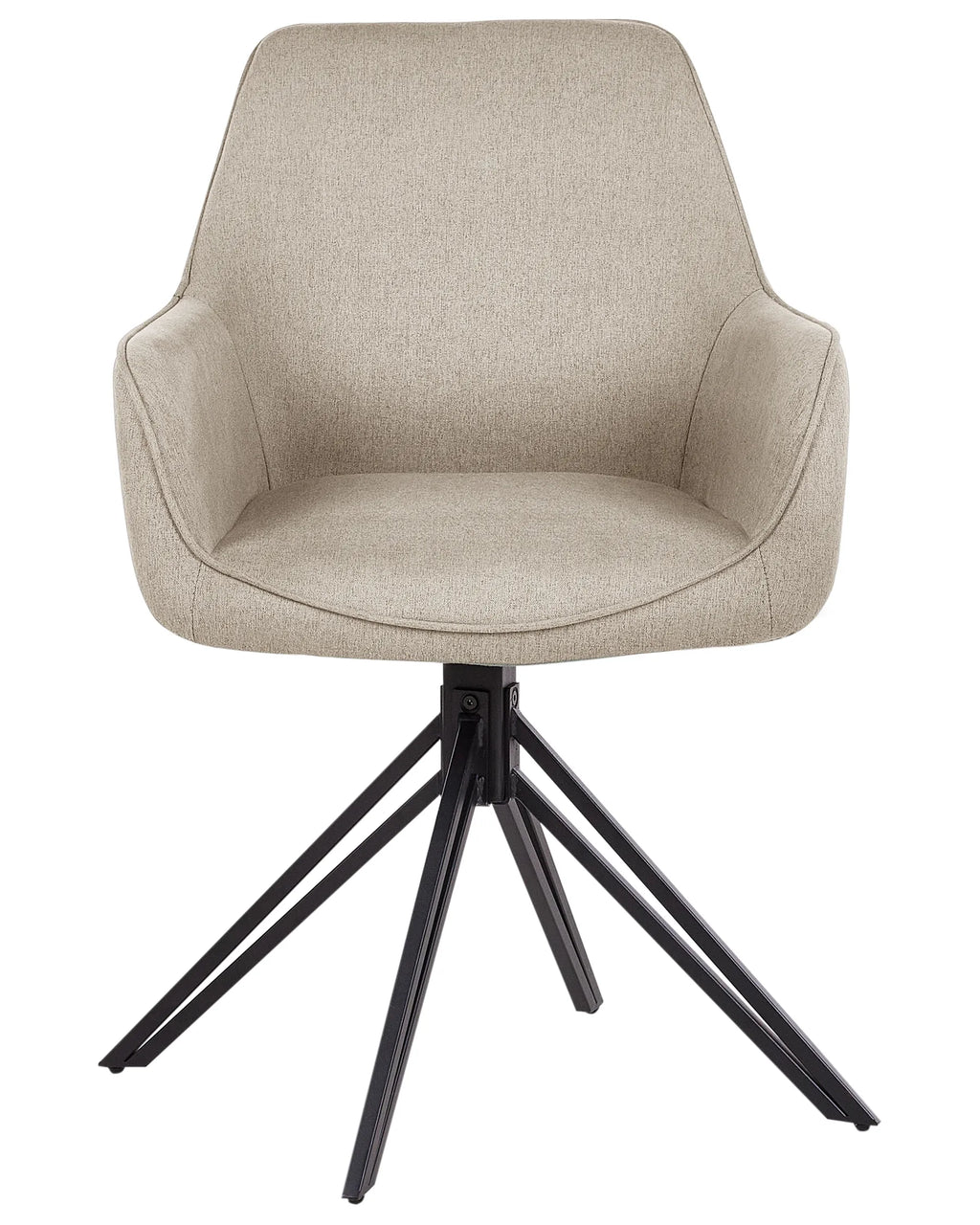 Set of 2 Dining Chairs Swivel JODAR Fabric Taupe