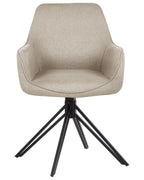 Set of 2 Dining Chairs Swivel JODAR Fabric Taupe