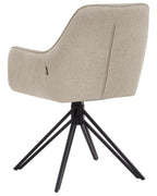 Set of 2 Dining Chairs Swivel JODAR Fabric Taupe