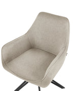 Set of 2 Dining Chairs Swivel JODAR Fabric Taupe