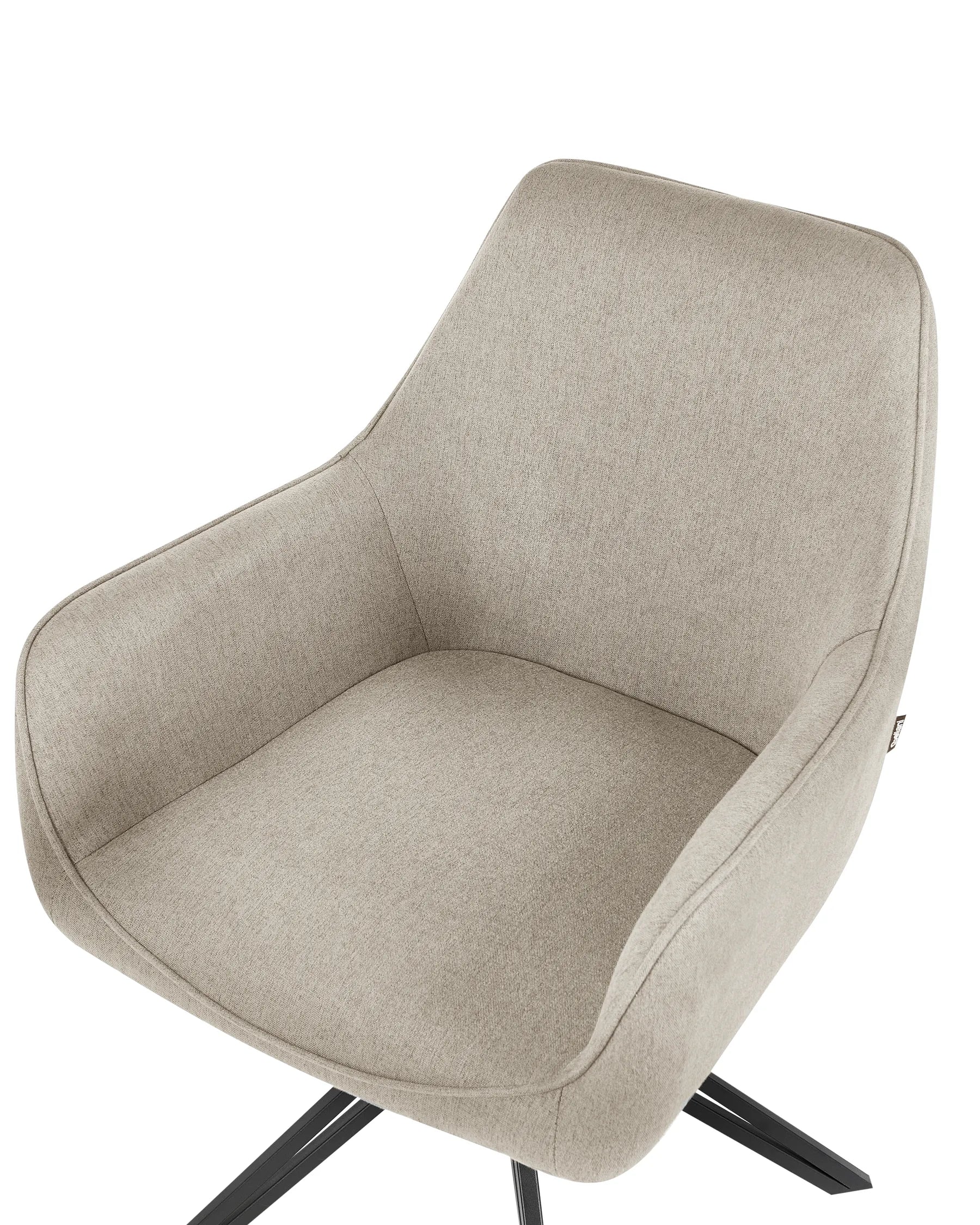 Set of 2 Dining Chairs Swivel JODAR Fabric Taupe
