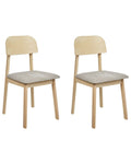 Set of 2 Dining Chairs SCANDIA Wood Taupe