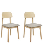 Set of 2 Dining Chairs SCANDIA Wood Taupe