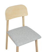 Set of 2 Dining Chairs SCANDIA Wood Light Grey