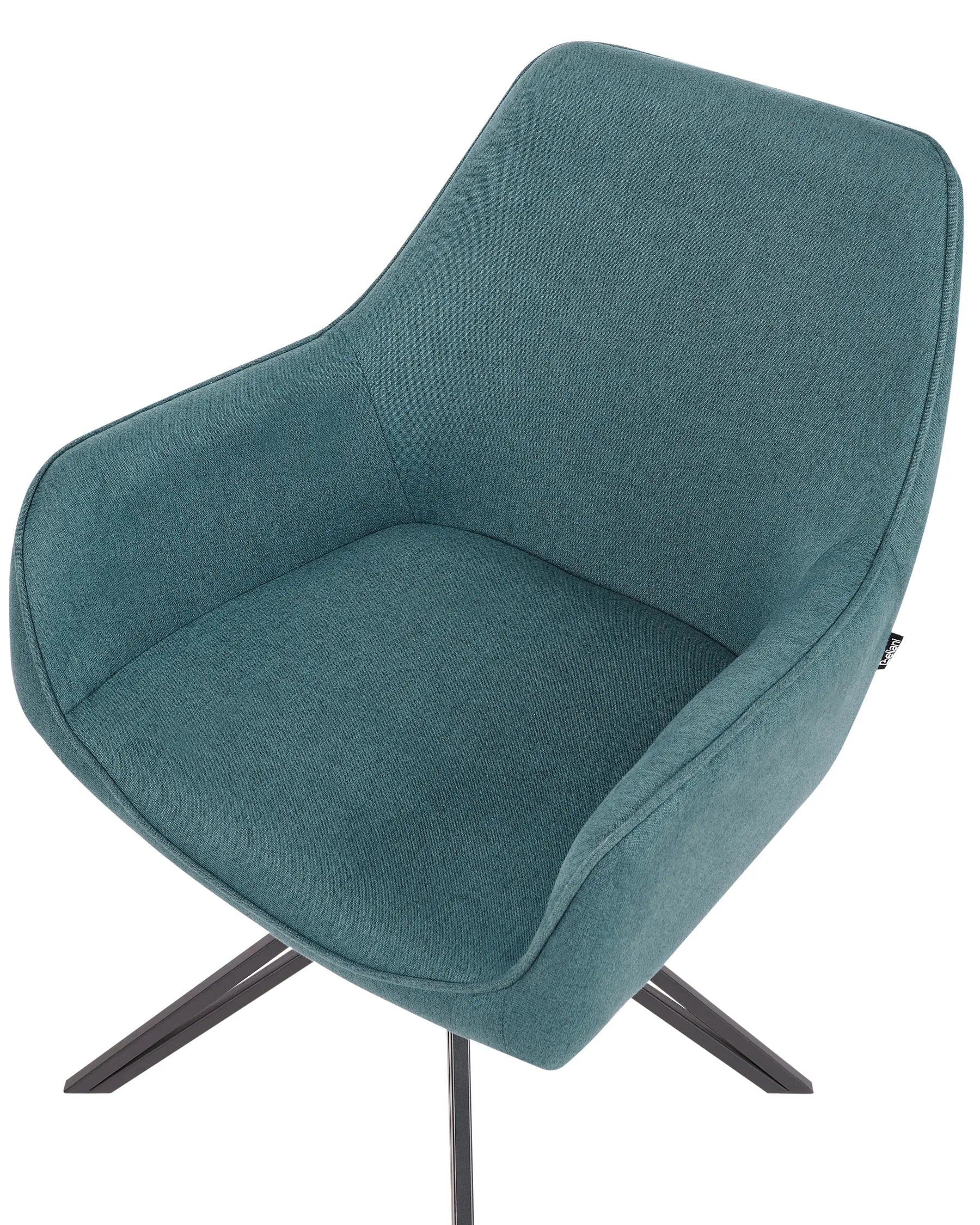 Set of 2 Dining Chairs Swivel JODAR Fabric Teal