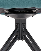 Set of 2 Dining Chairs Swivel JODAR Fabric Teal