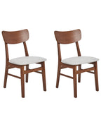 Set of 2 Dining Chairs ANOKA Wood Brown/ Grey