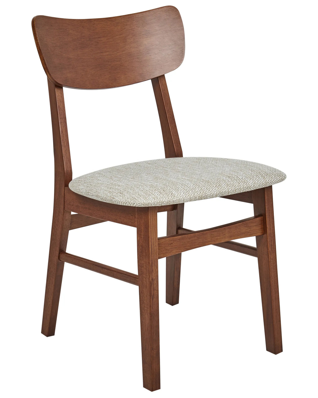 Set of 2 Dining Chairs ANOKA Wood Brown/ Beige