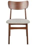 Set of 2 Dining Chairs ANOKA Wood Brown/ Beige