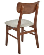 Set of 2 Dining Chairs ANOKA Wood Brown/ Beige