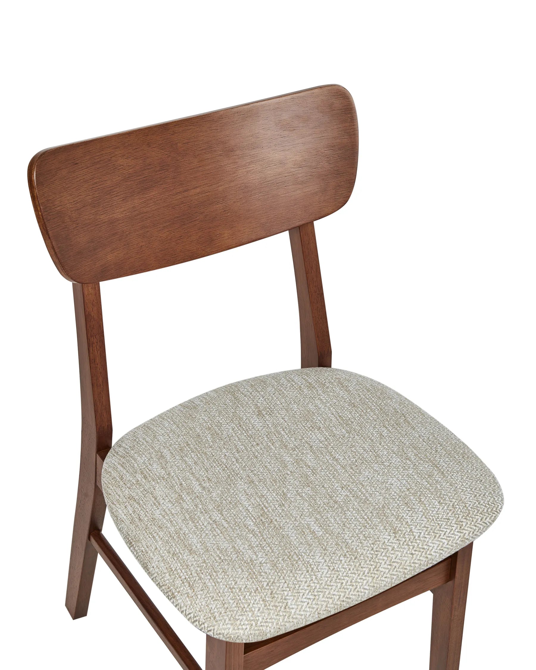 Set of 2 Dining Chairs ANOKA Wood Brown/ Beige