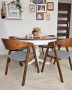 Set of 2 Dining Chairs YUBA Wood Black/ White