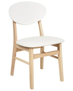 Set of 2 Dining Chairs AMERY Wood Off-White/ Light Brown