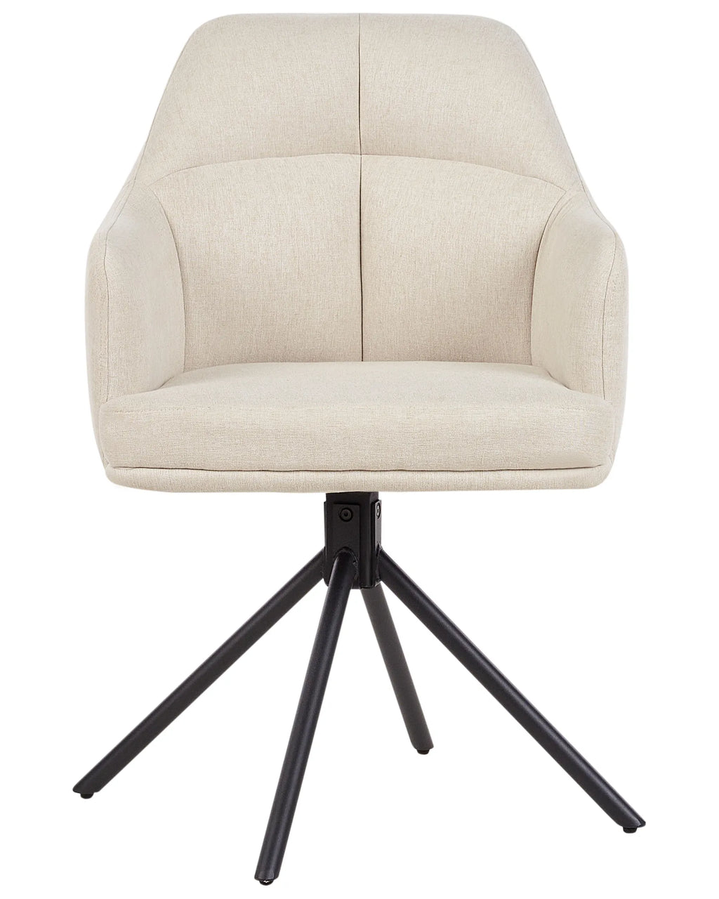 Set of 2 Dining Chairs Swivel MIRA Fabric Beige