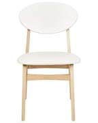 Set of 2 Dining Chairs AMERY Wood Off-White/ Light Brown