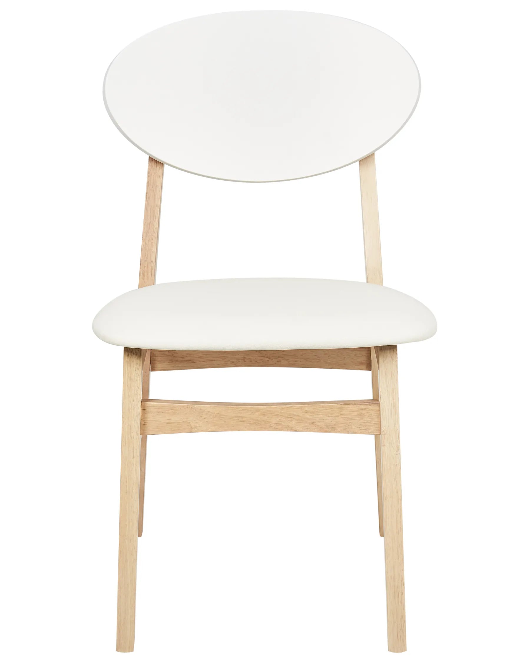 Set of 2 Dining Chairs AMERY Wood Off-White/ Light Brown