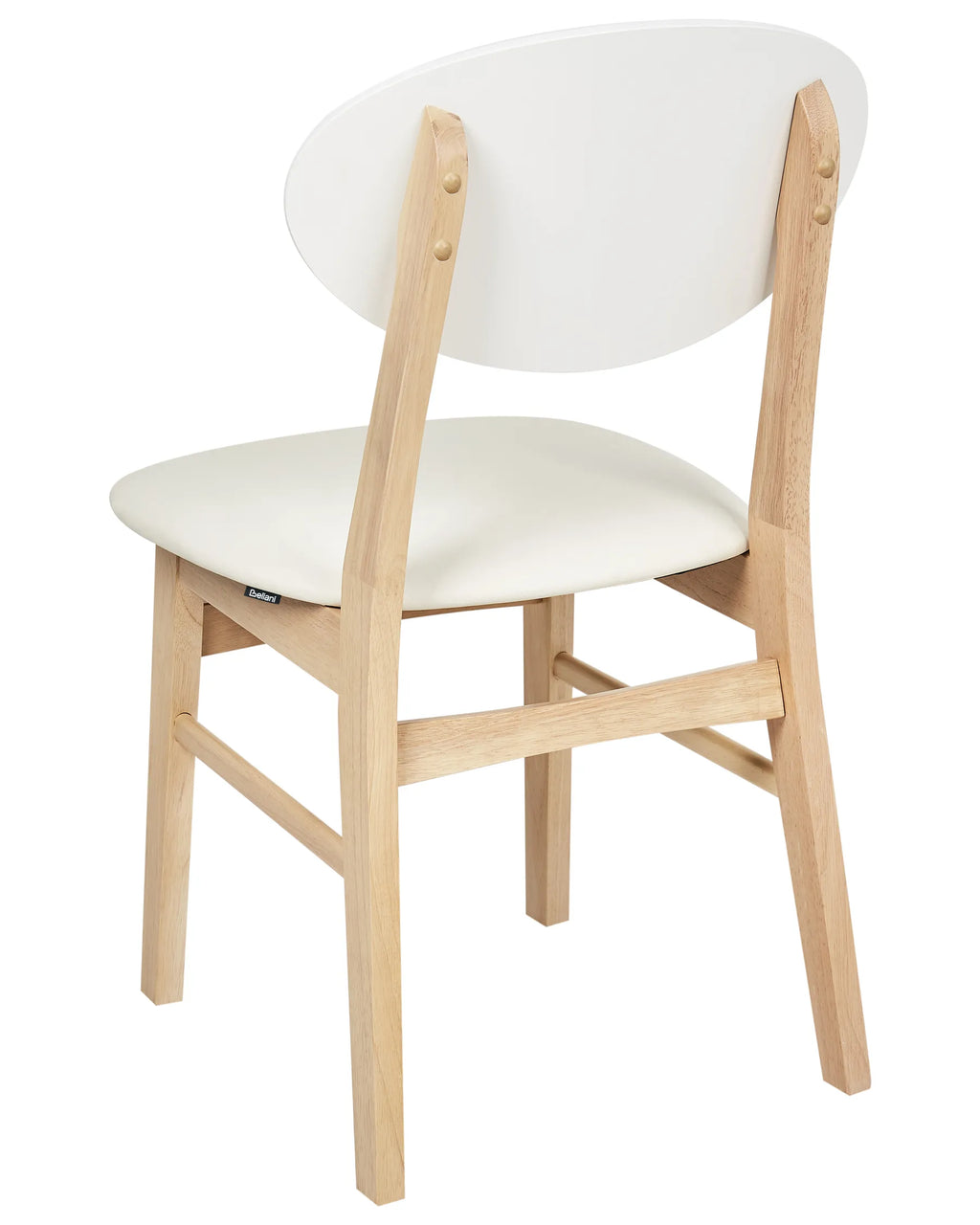 Set of 2 Dining Chairs AMERY Wood Off-White/ Light Brown
