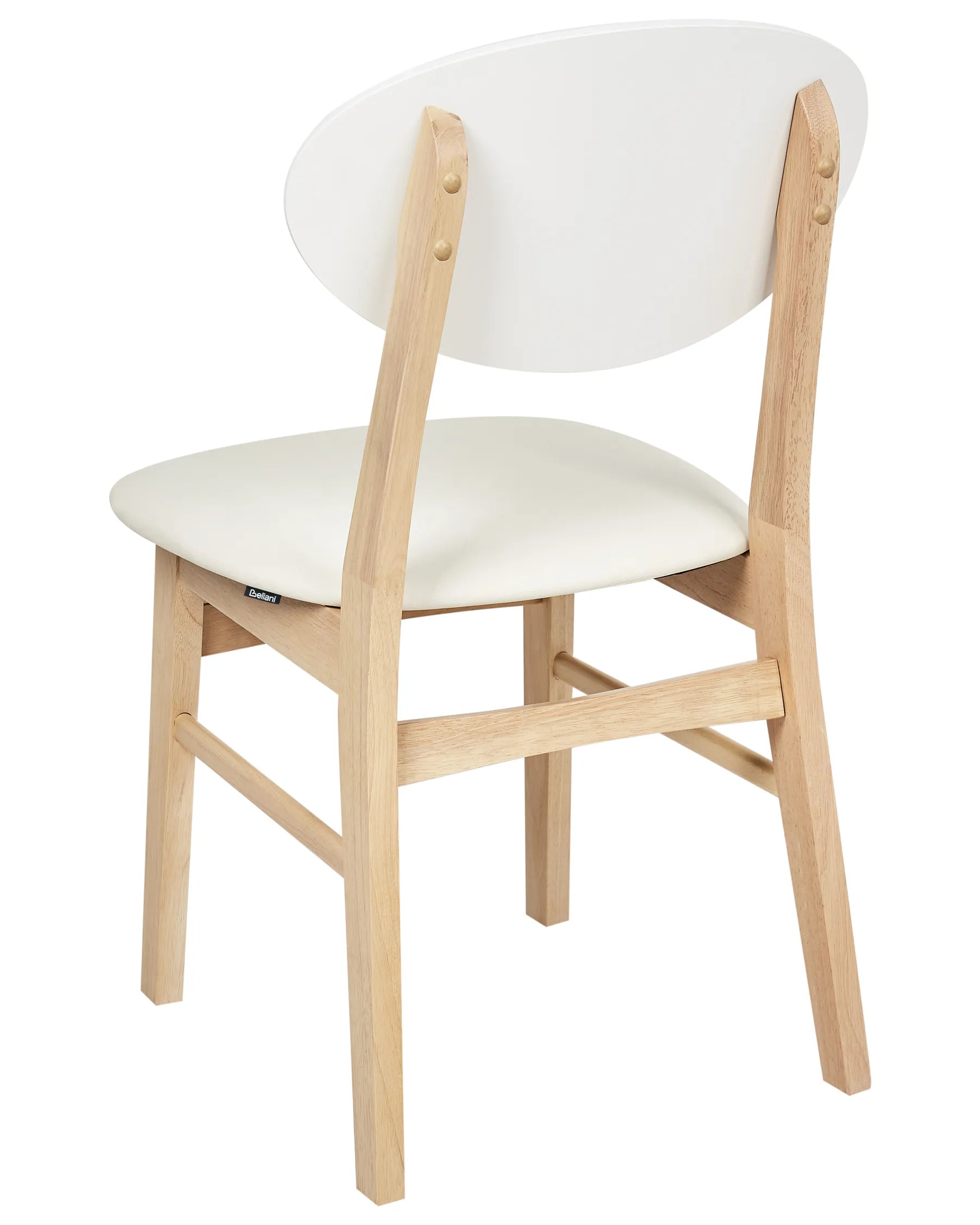 Set of 2 Dining Chairs AMERY Wood Off-White/ Light Brown