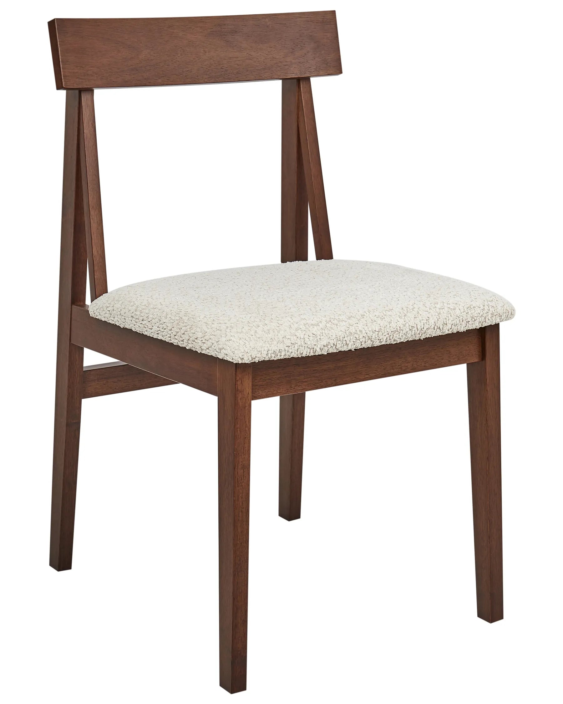 Set of 2 Dining Chairs ISLE Wood Brown/ Beige