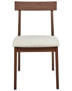 Set of 2 Dining Chairs ISLE Wood Brown/ Beige