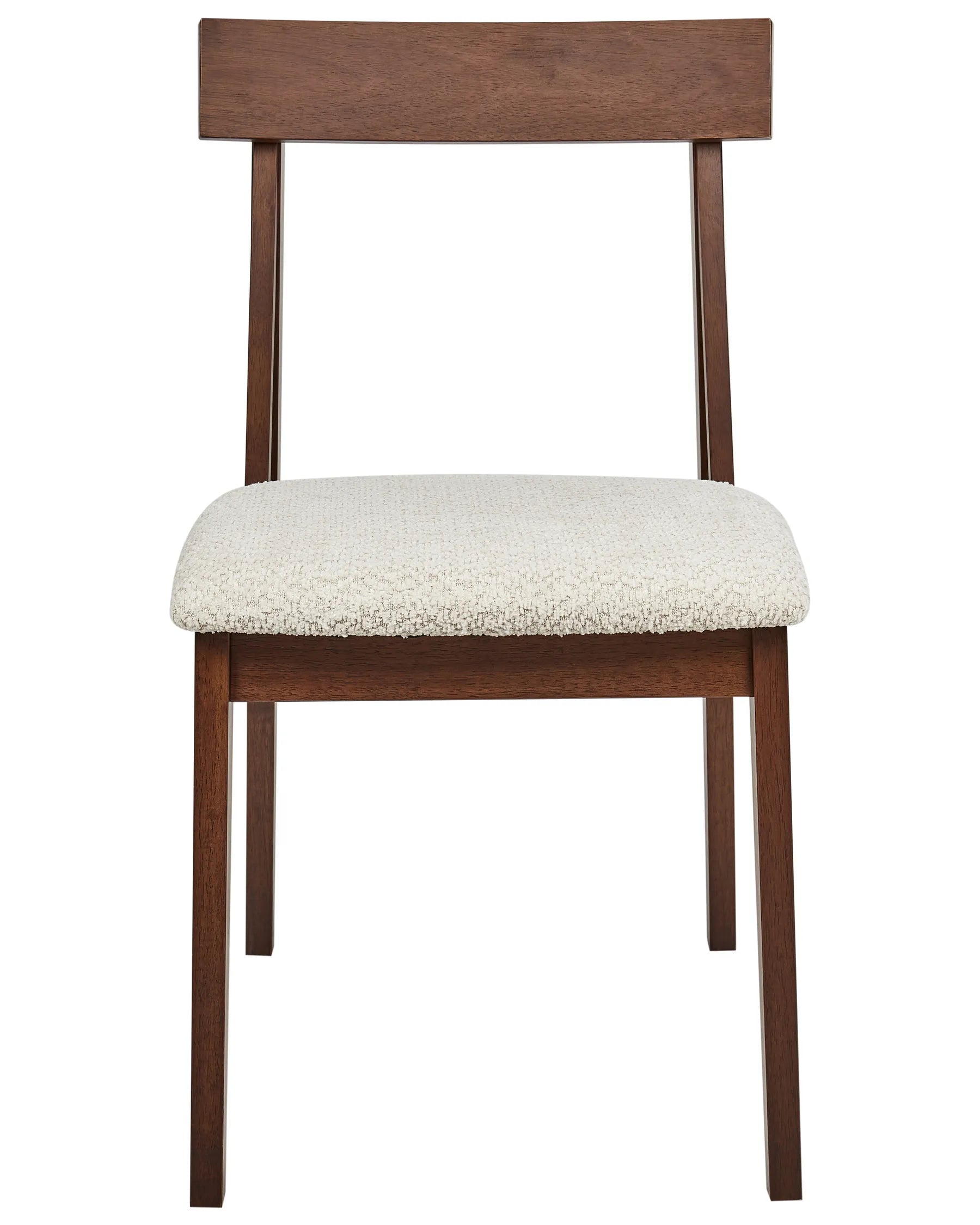 Set of 2 Dining Chairs ISLE Wood Brown/ Beige