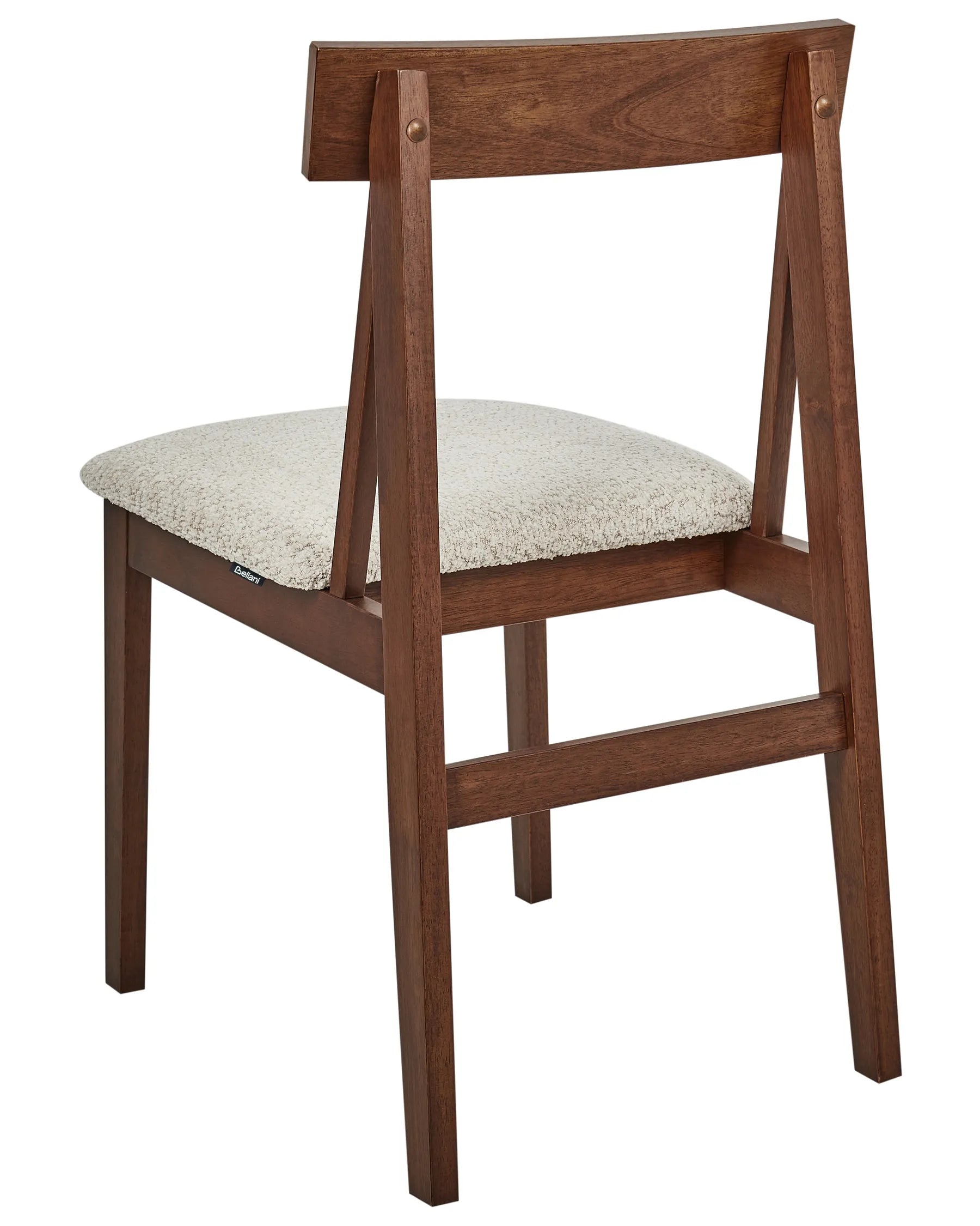 Set of 2 Dining Chairs ISLE Wood Brown/ Beige