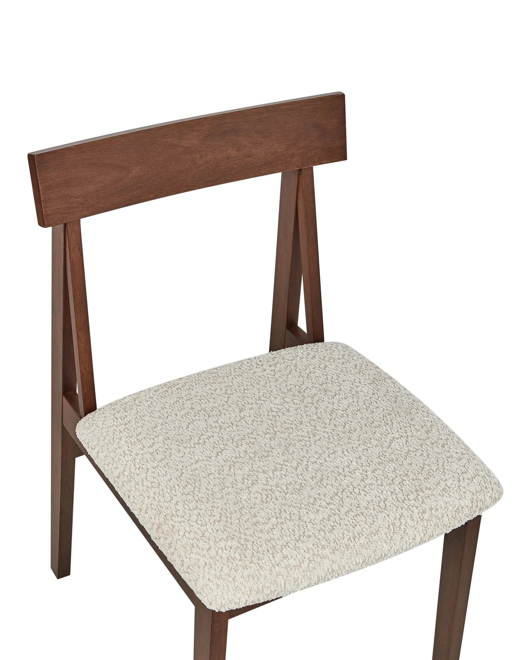 Set of 2 Dining Chairs ISLE Wood Brown/ Beige