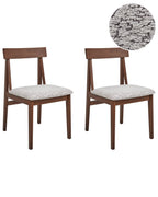 Set of 2 Dining Chairs ISLE Wood Brown/ Grey
