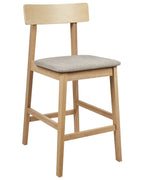 Set of 2 Bar Chairs ISANTI Wood Light Brown/ Taupe