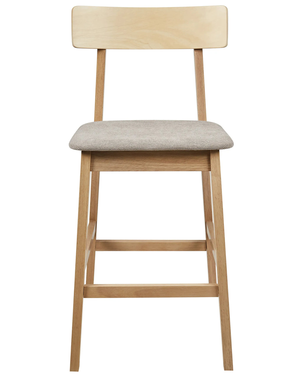 Set of 2 Bar Chairs ISANTI Wood Light Brown/ Taupe