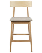 Set of 2 Bar Chairs ISANTI Wood Light Brown/ Taupe