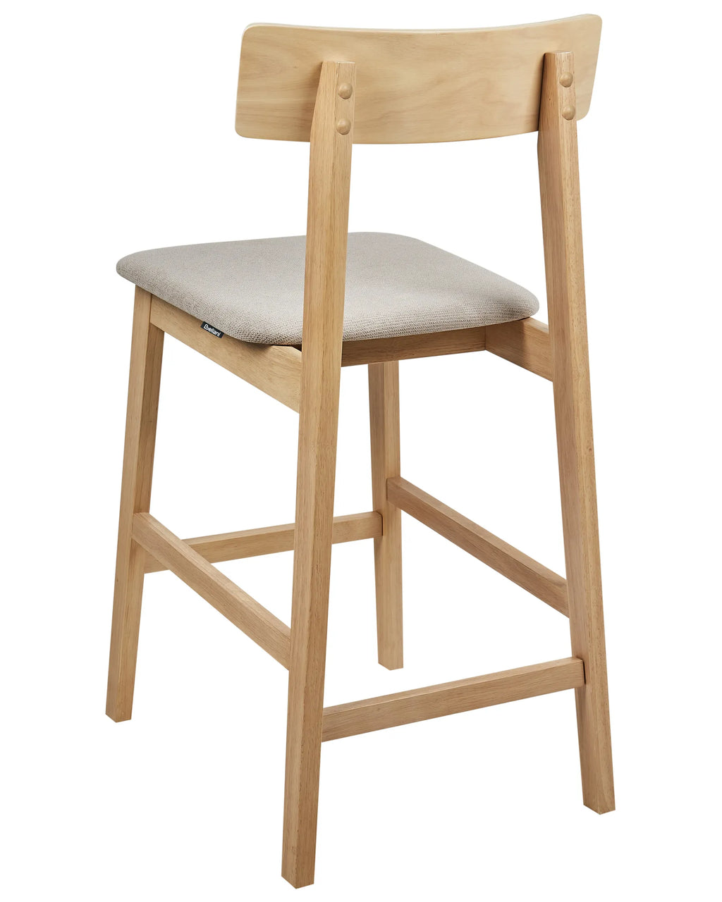 Set of 2 Bar Chairs ISANTI Wood Light Brown/ Taupe