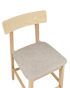 Set of 2 Bar Chairs ISANTI Wood Light Brown/ Taupe